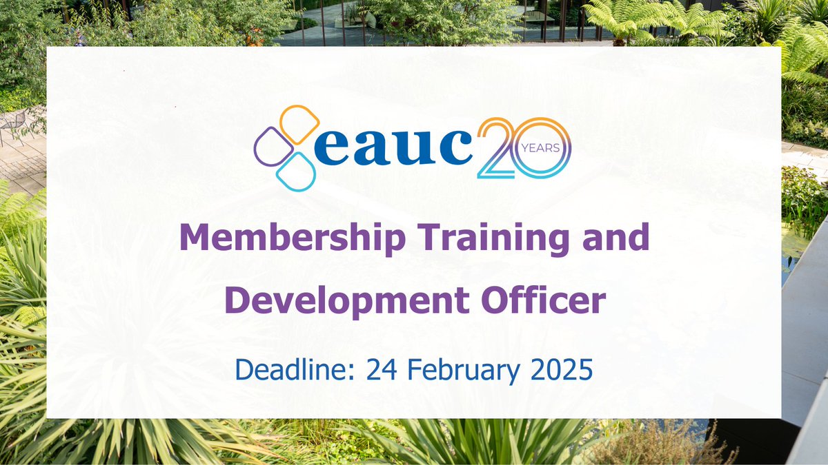 EAUC (@theeauc) on Twitter photo Join our team!🎉
Could you be our next Membership Training and Development Officer?
Find out more and apply on the <a href="/changeagentsuk/">Change Agents UK</a> website: changeagents.org.uk/training-devel… Join our team!🎉
Could you be our next Membership Training and Development Officer?
Find out more and apply on the <a href="/changeagentsuk/">Change Agents UK</a> website: changeagents.org.uk/training-devel…