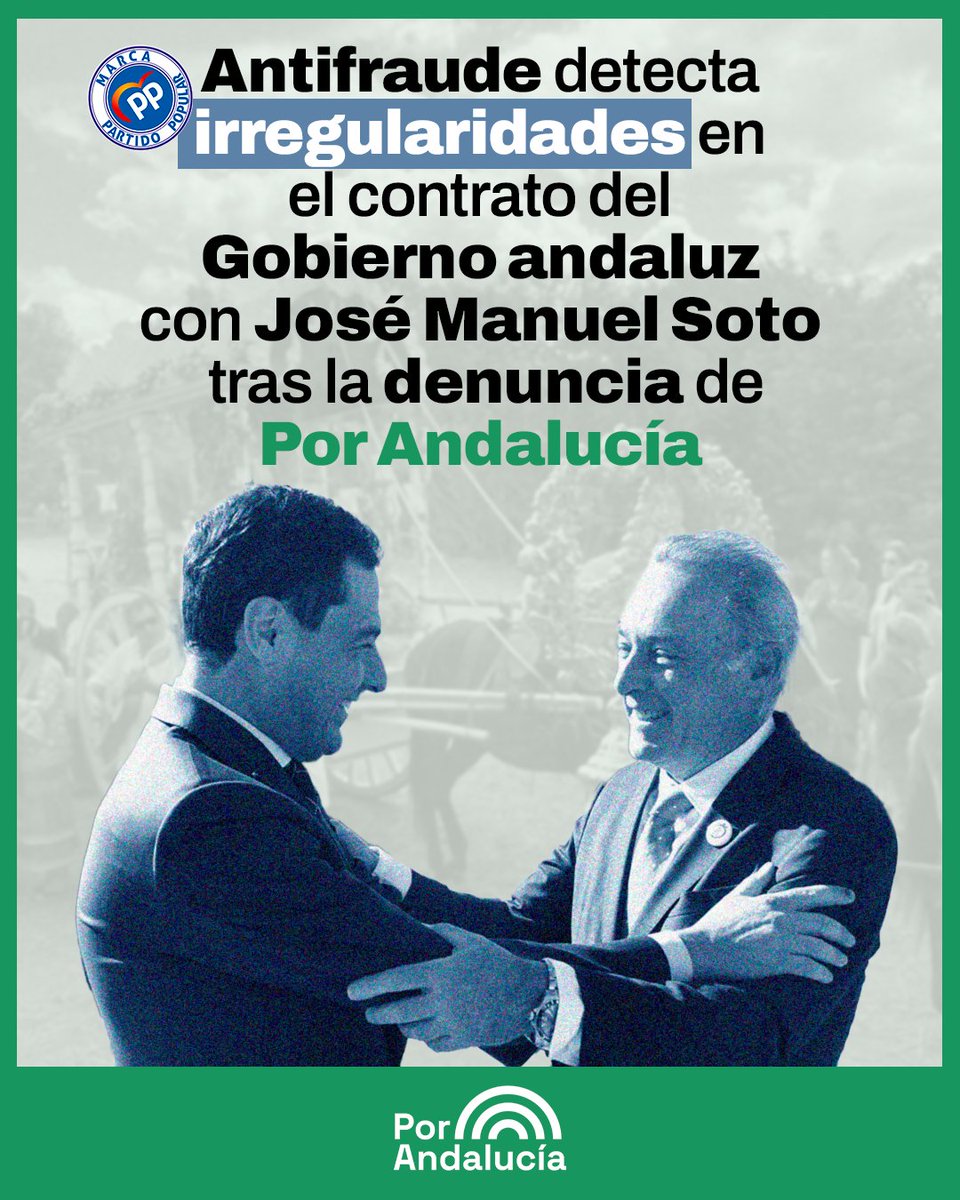 iuandalucia's tweet photo. 🚨 Denunciamos que el contrato del Gobierno andaluz con José Manuel Soto tenía menos papeles que una liebre y Antifraude nos acaba de dar la razón

👉 Antifraude exige la nulidad del mismo y obliga a José Manuel Soto a devolver 30.000€ de la primera subvención https://t.co/bIXmrJw4Bx