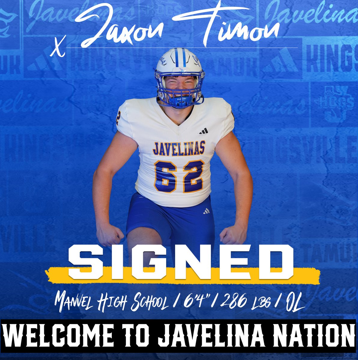 TAMUK Javelina Football (@javelinafb) on Twitter photo Paving the way for all the Hogs🚌
Welcome to Javelina Nation, <a href="/JaxonTimon/">Jaxon Timon</a>
#GoJavelinas #NSD2025 Paving the way for all the Hogs🚌
Welcome to Javelina Nation, <a href="/JaxonTimon/">Jaxon Timon</a>
#GoJavelinas #NSD2025