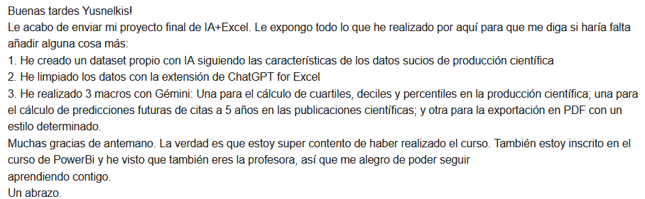 Milanes_guisado's tweet photo. LLegando a la fase final del curso de IA y excel para documentalistas, por la SEDIC.
Tan pero tan contenta de que les esté resultando útil y estén motivados.
Están aplicando todo en sus proyectos finales 😍
#datalirbarian #Ia #Iayexcel #datanalytics #automatization https://t.co/R9AmaeBcvr