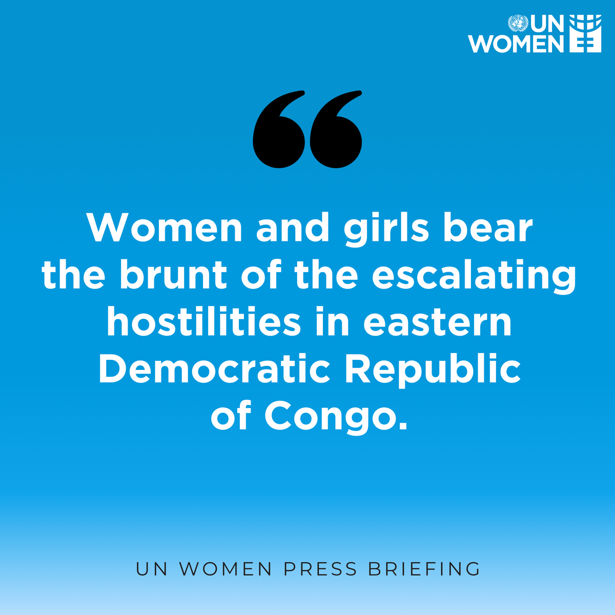 As women and girls bear the brunt of escalating hostilities in eastern #DRCongo, we call for immediate action to:
🔴 End sexual and gender-based violence 
🔴 Increase gender-sensitive aid
🔴 Invest in women-led organizations

Read our press briefing: unwo.men/bFNs50UTw7v