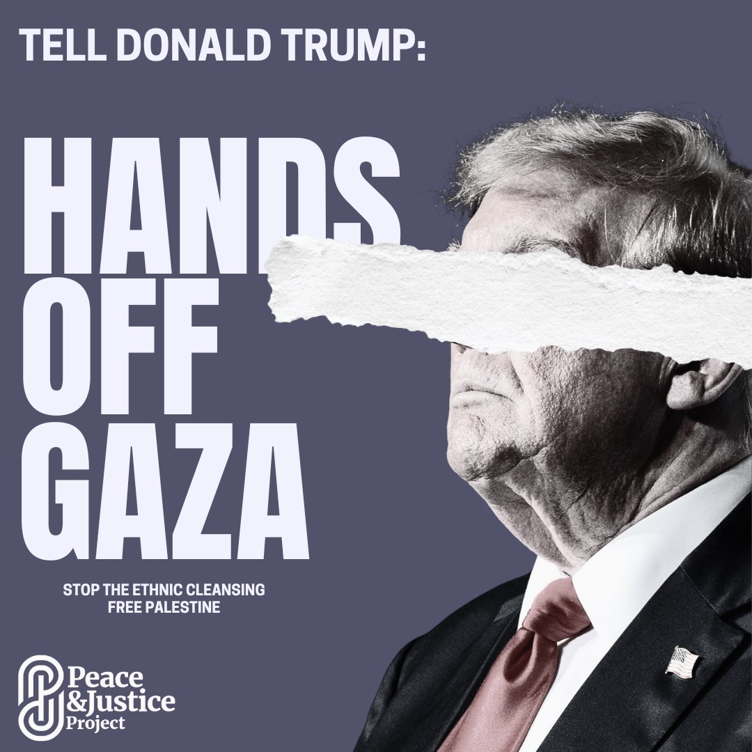 corbyn_project's tweet image. The ethnic cleansing of Gaza and destruction of Palestine is now US foreign policy.  

Demand that the British government publicly condemn this outrageous plan and take a stand for Palestinian rights.

✍️ Tell Trump: #HandsOffGaza by writing to your MP: thecorbynproject.com/HandsOffGaza 🇵🇸