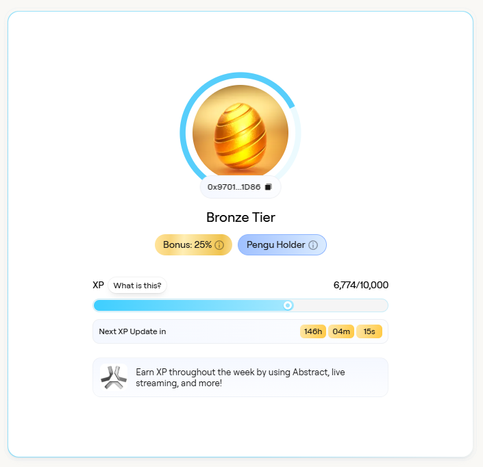 eeelistar's tweet photo. 6,774 XP

(This is without Giga Chad role 75% multiplier)

Am I the number 1 creator on @AbstractChain? https://t.co/LQSs9D20uz