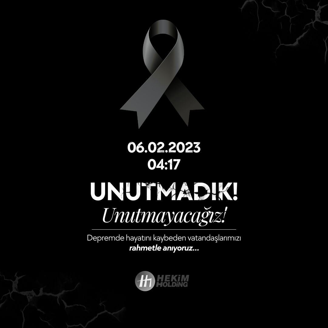Unutmadık! Unutmayacağız!
Depremde hayatını kaybeden vatandaşlarımızı rahmetle anıyoruz...