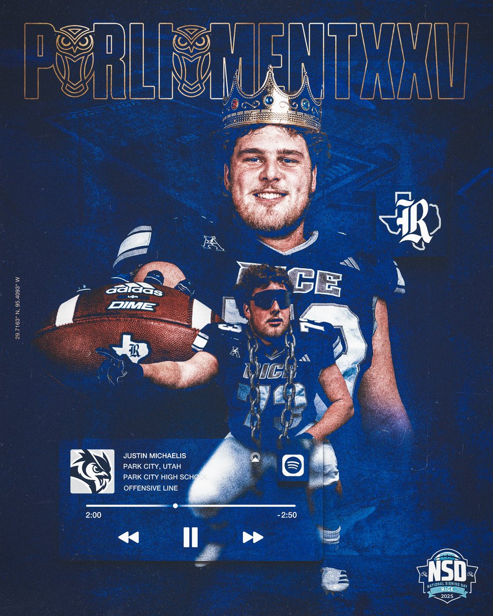 UT ✈️ TX

✍️ » Justin Michaelis 
🏠 » Park City, UT
🏈 » OL

#PARLIAMENTXXV
