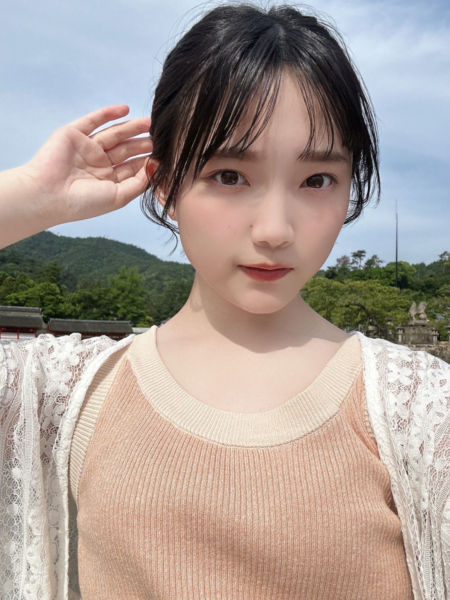 STU48 月別 生写真 2025.7月 岡村梨央 直筆 サイン 岡村 梨央（STU48