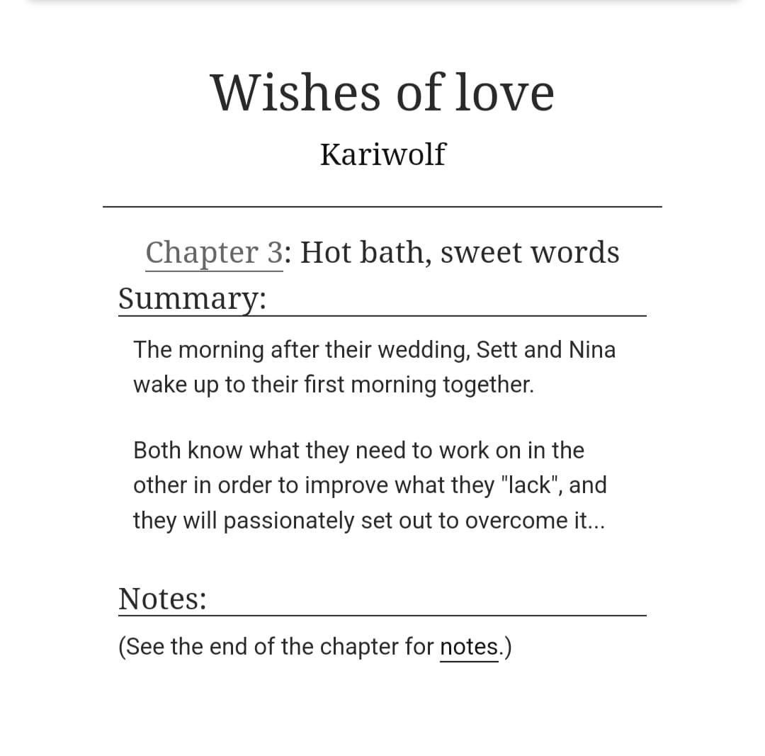 Alma_en442's tweet photo. Final chapter! ✨

Ready for the icing on the cake? ❤️‍🔥

"Wishes of Love"
Chapter 3 "Hot bath, sweet words"

SettNina fic

🇺🇸 ENG: https://t.co/pvOXkhiWER 
🇪🇸 SPA: https://t.co/pbYVhmBxTI

#Ninathestarrybride #星降る王国のニナ #星ニナ #セトニナ https://t.co/Fv6XXGspfP