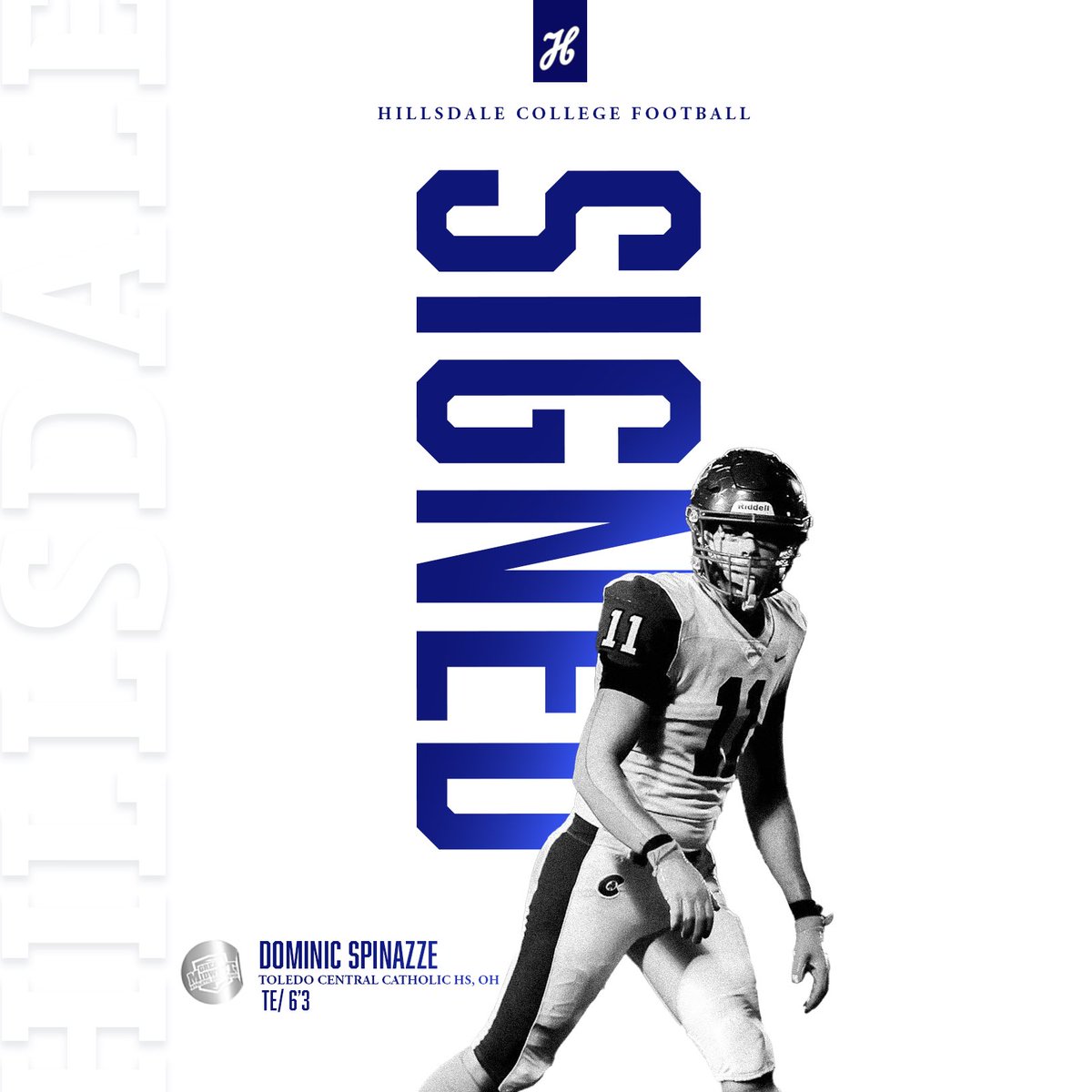 Excited to welcome Dominic to the Hillsdale College Football Family!  🏈#ChargeOn #NSD25
