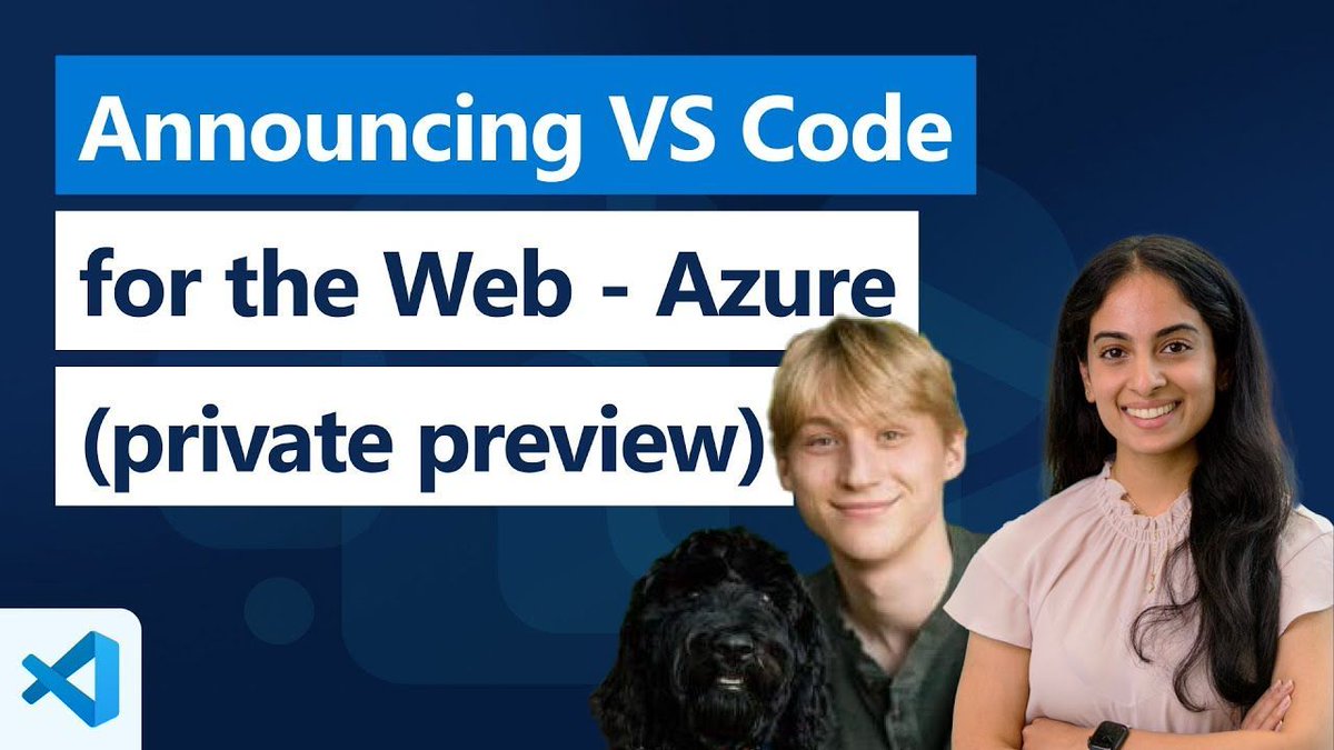 Visual Studio Code (@code) on Twitter photo 🚀 #VSCode for the Web - Azure is now available to everyone! Effortlessly execute, troubleshoot, and launch #Azure projects using resources like the #AI App Template Gallery and GitHub #Copilot, among others! Check out our latest live session with the team 🚀 #VSCode for the Web - Azure is now available to everyone! Effortlessly execute, troubleshoot, and launch #Azure projects using resources like the #AI App Template Gallery and GitHub #Copilot, among others! Check out our latest live session with the team