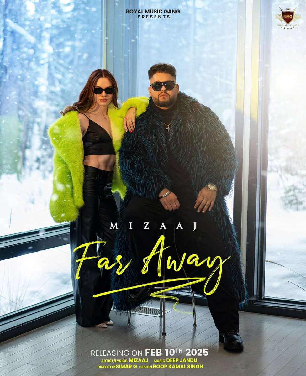 Upcoming Release 

Far Away by Mizaaj 

<a href="/DeepJandu/">Deep Jandu</a> <a href="/RoyalMusicGang/">RMG</a>

Out on 10.02.2025

#Mizaaj #DeepJandu #FarAway
#PunjabiMusic #ReleasingSoon #Bhangra #SimplyBhangra #SimplyBhangrNews