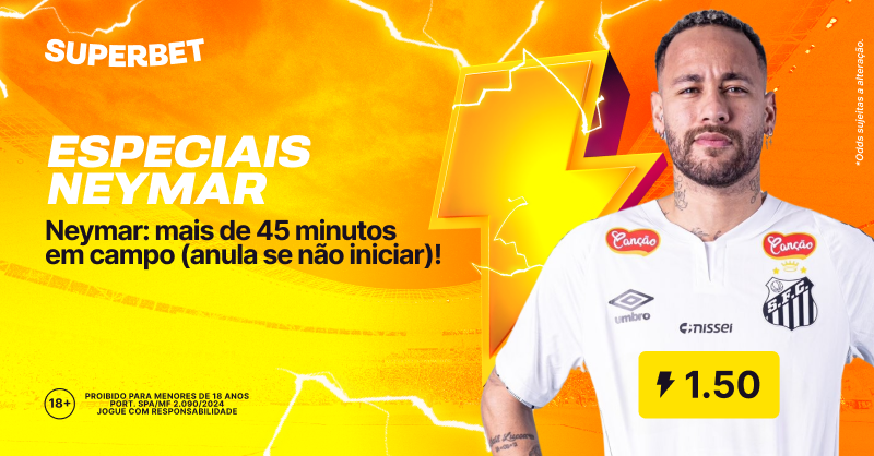 superbet_br's tweet photo. 🖐🏻🤪🤚🏻 ESPECIAIS NEYDAY 🖐🏻🤪🤚🏻

⏱️ Neymar: mais de 45 minutos em campo 
⚠️ Anula se não iniciar 

⚡️ 1.50 ⚡️

Vem no link! 
https://t.co/PUe2MPQFbe https://t.co/eACg9MopCp