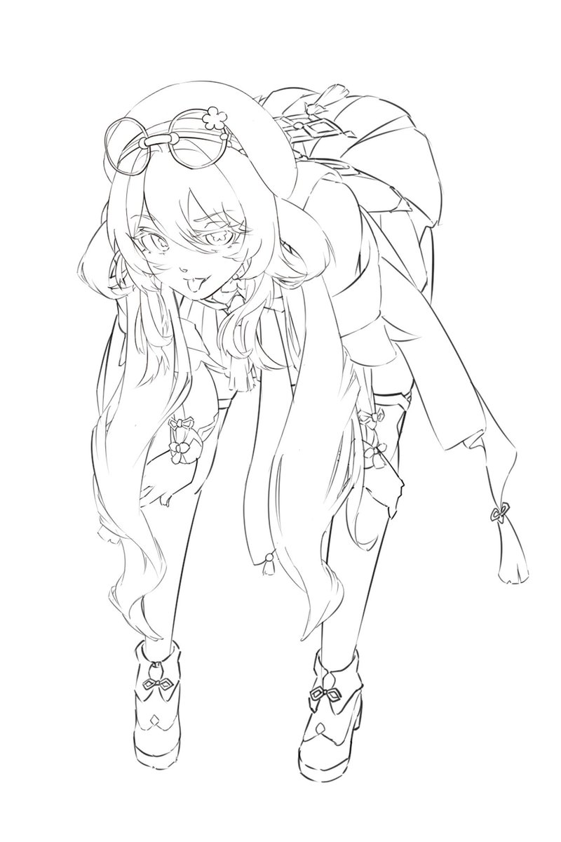 Nue_zako_nuE's tweet photo. 新衣装フータオ！(wip)  
自由な時間少ないなりに少しずつ描いてる！
完成まで見届けてくださいな！ 〜〜

#海灯祭2025 
#GenshinImpact 
#胡桃 
#絵柄が好みって人にフォローされたい https://t.co/bE4tzsVECu