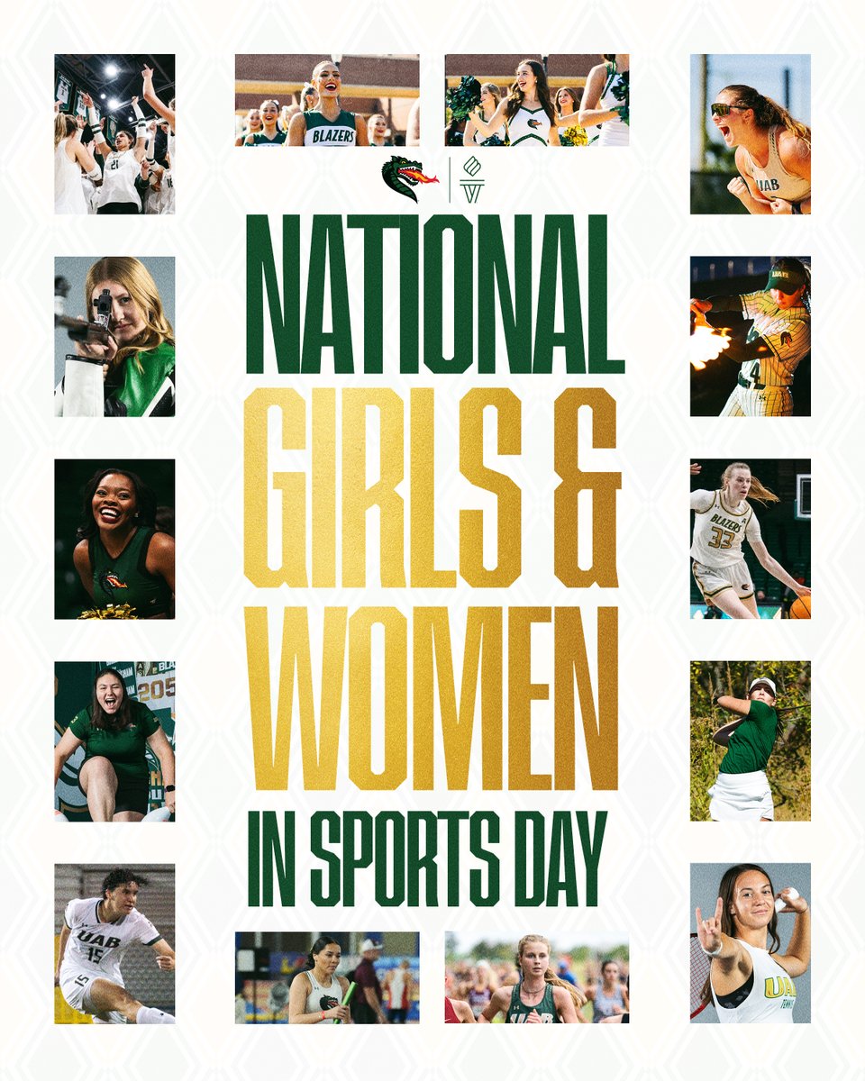 UAB_Athletics's tweet photo. To the past, present, and future Blazers - we celebrate you &amp; honor you! 🐉

Happy National Girls &amp; Women in Sports Day! 

#WinAsOne | #NGWSD https://t.co/ds8fcNiovL