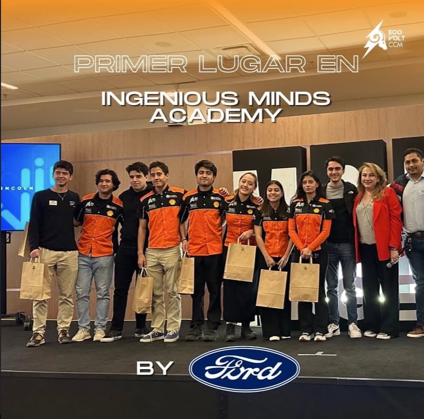 ecovoltccm's tweet photo. ¡Primer lugar en Ingenious Minds Academy! 

Ganamos el bloque de vehicle design y vehicle manufacturing 🏆

Muchas gracias @fordmx por la oportunidad. 

#ford #shell #shellecomarathon #eracing https://t.co/8ZgjPZZcUy