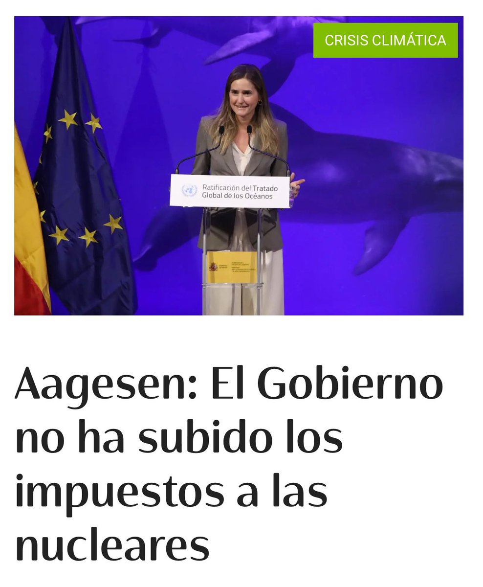 OperadorNuclear's tweet photo. Sara Aagesen, vicepresidenta primera y ministra para la Transición Ecológica, asegura que «el Gobierno no ha subido los impuestos a las nucleares». Sin embargo, Aagesen MIENTE por partida triple.

❌ PRIMERA MENTIRA, el Gobierno ha subido dos impuestos:

🟧 Aumento del IVPEE (Impuesto sobre el Valor de la Producción de Energía Eléctrica, Ley 15/2012): Ha pasado de 2,30 a 4,85 €/MWh, lo que supone un incremento del 110%.

🟨 Aumento del impuesto sobre la producción de combustible nuclear gastado (Ley 15/2012): Ha pasado de 4,49 a 5,17 €/MWh, con un incremento del 15%.

❌ SEGUNDA MENTIRA, una media verdad sobre la “tasa Enresa”:

Si bien es cierto que no es un impuesto propiamente dicho, el Gobierno incumplió el acuerdo de cierre de 2019 al anular la construcción del Almacén Temporal Centralizado (ATC) y ordenar la construcción de ocho almacenes descentralizados (ATD), uno en cada emplazamiento nuclear. Este cambio ha supuesto un sobrecoste que ha recaído sobre las propietarias de las centrales nucleares, obligándolas a asumir una subida en la tasa Enresa:

⬜ Tasa Enresa: prestación patrimonial de carácter público no tributario que cubre las actividades de Enresa para el desmantelamiento y la gestión de residuos. El Gobierno la ha incrementado en un 55%, pasando de 6,69 a 10,36 €/MWh.

❌ TERCERA MENTIRA, para lavarse las manos:

La ministra Aagesen afirma que son las empresas propietarias las que quieren cerrar las centrales por motivos económicos, pero las eléctricas han declarado en numerosas ocasiones que solo piden una fiscalidad justa y seguir pagando por la gestión de los residuos según lo acordado. Además, han manifestado su disposición a renegociar el cierre de 2019, ya que el panorama energético ha cambiado por completo desde entonces.

¿Por qué el Gobierno se niega a dialogar con las eléctricas para renegociar el cierre nuclear?

📖 Análisis de @PwC_Spain: https://t.co/IrfRVPWCxJ