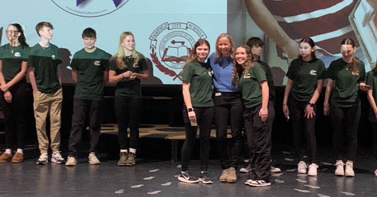 FCSDNews's tweet photo. You Make a Difference assembly @fcsdfreshman is underway! Our students in the Fairfield Youth Coalition are calling out the FFS staff who have had a positive impact on their lives. Thanks to these special staff members who go the extra mile for all students. 
#FairfieldPride https://t.co/eK0DTeOi1G