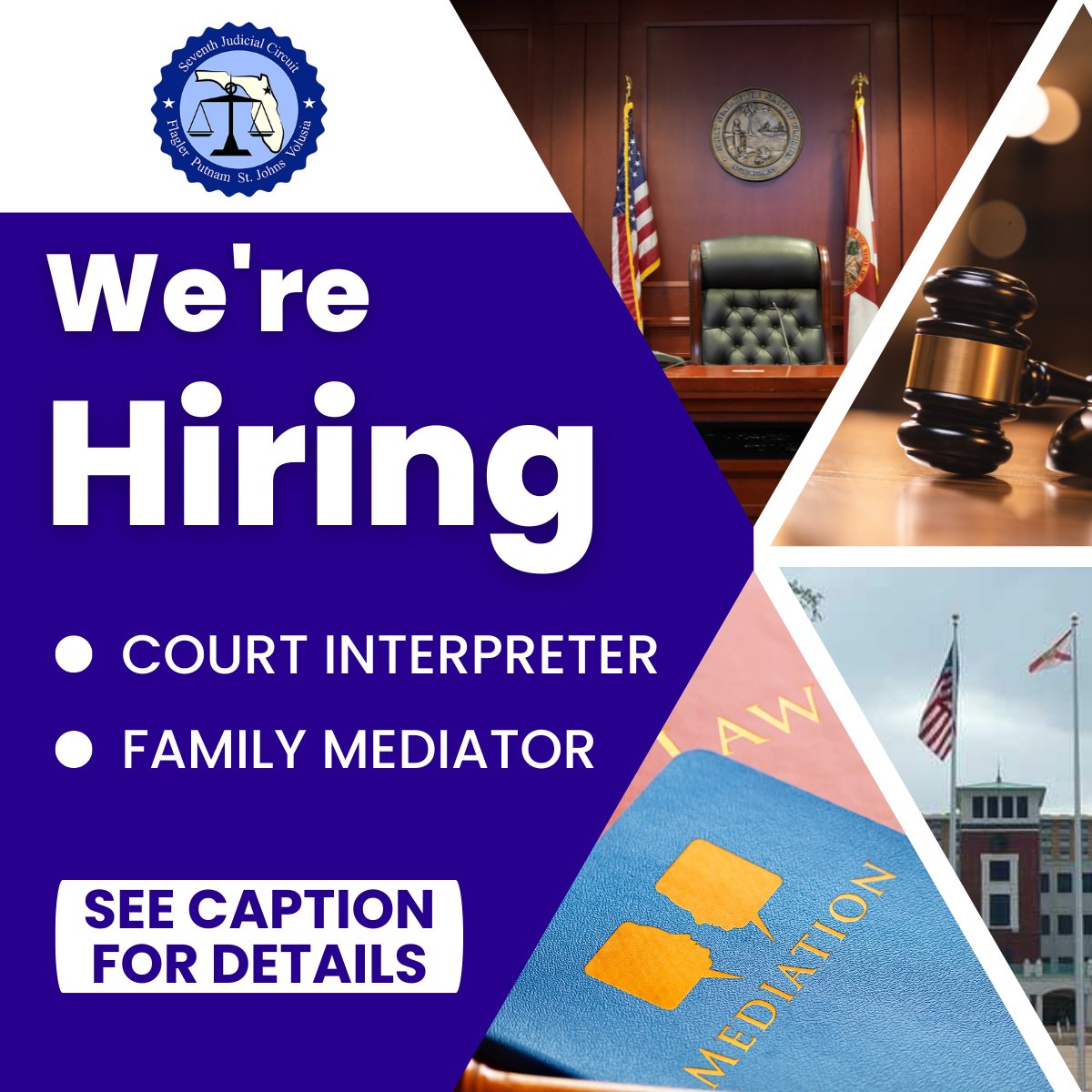 The Seventh Judicial Circuit is hiring—check out our latest openings and apply today: circuit7.org/employment-opp…