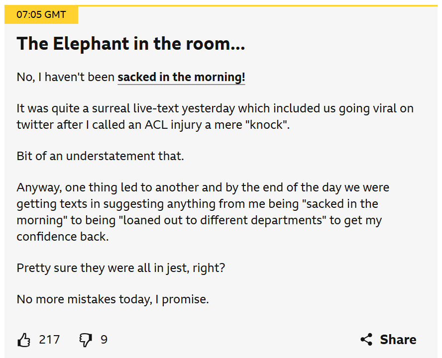 Funny #bbcfootball live texts so far this week
bbc.co.uk/sport/football…