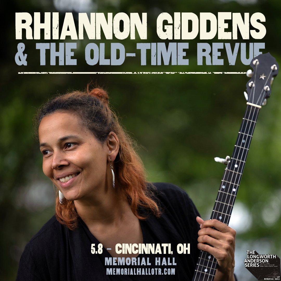 🚨 JUST ANNOUNCED 🚨 The Longworth-Anderson Series presents Rhiannon Giddens &amp; The Old-Time Revue at Memorial Hall on May 8!

Use the code OLDTIMEREVUE this Thursday at 11AM to access presale tickets.

Info: bit.ly/las-rhiannon

Tickets on sale 2/7 at 9am.