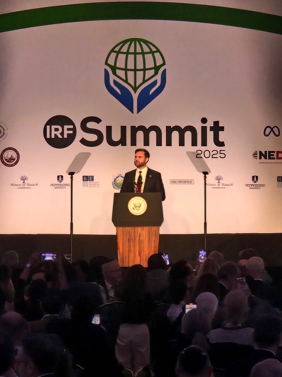 “Religious liberty is the recognition that we are all equal under the eyes of God.”

Grateful for <a href="/VP/">Vice President JD Vance</a> Vance joining us this morning and for his and President Trump’s commitment to protecting religious liberty at home and abroad. #IRFSummit2025