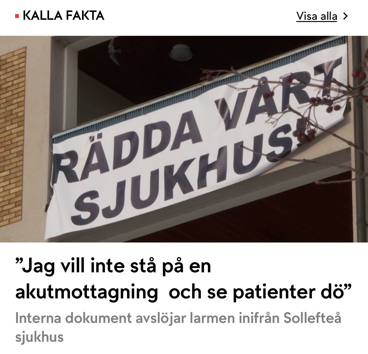 När kan man inte längre kalla ett akutsjukhus för ett akutsjukhus?

tv4.se/artikel/2Ur5f7…