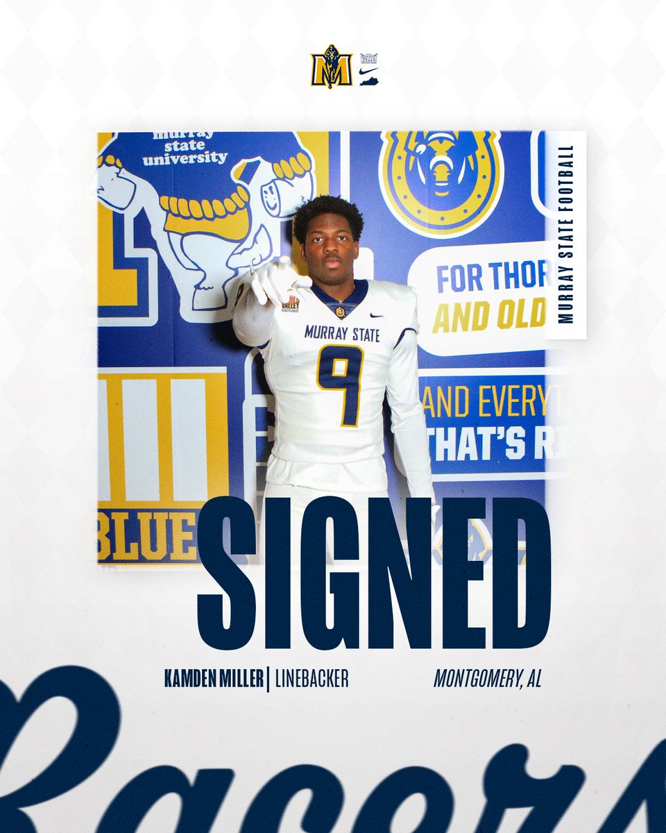 Murray State Football (@racersfootball) on Twitter photo πππ‘ππ€π’π π©π€ π©ππ πππ βοΈ
πͺͺ <a href="/Kamden_Miller9/">Kamden Miller</a>
π 6β1 // 215 lbs, Linebacker
π Montgomery, Ala.
#GoRacersπ πππ‘ππ€π’π π©π€ π©ππ πππ βοΈ
πͺͺ <a href="/Kamden_Miller9/">Kamden Miller</a>
π 6β1 // 215 lbs, Linebacker
π Montgomery, Ala.
#GoRacersπ