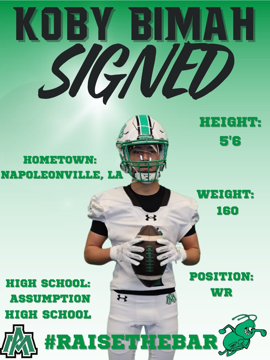 Welcome to the Cello 
Koby Bimah
Wide Receiver 
Napoleonville, LA
#Raisethebar