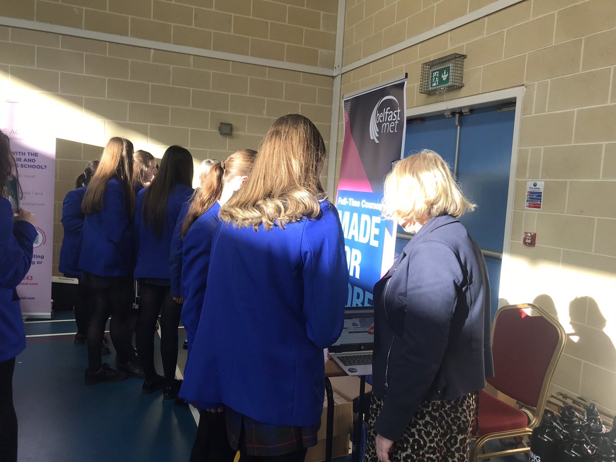 devlin_orlagh's tweet photo. The Year 12 pupils attended the WBALC Careers Convention today in St Dominic’s Grammar School. It was a very valuable and informative event with lots of employers, training agencies, Further Education Colleges and Universities present @stgensAP @stgens https://t.co/cmtAlhyGyR