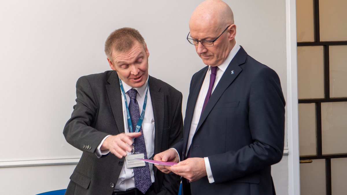University of Glasgow (@uofglasgow) on Twitter photo Pleased to welcome First Minister <a href="/JohnSwinney/">John Swinney</a> to the UofG campus to meet our widening participation team and some of our care-experienced students.
The group discussed The Promise, Scotland’s commitment to care-experienced young people, and the support that UofG provides. Pleased to welcome First Minister <a href="/JohnSwinney/">John Swinney</a> to the UofG campus to meet our widening participation team and some of our care-experienced students.
The group discussed The Promise, Scotland’s commitment to care-experienced young people, and the support that UofG provides.