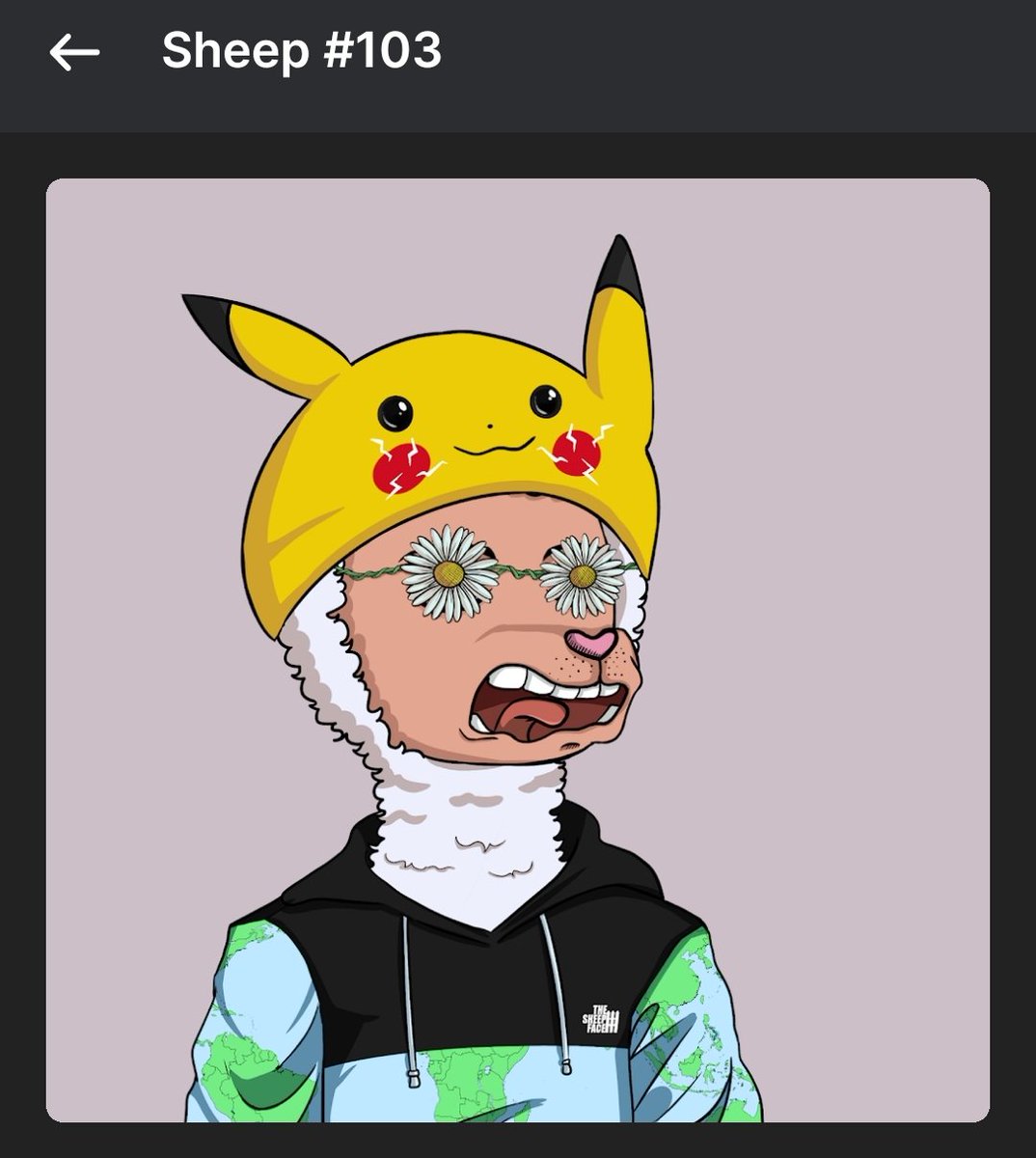 My favourite one in my sheep collectoin 🐑

Return the Sheep bros <a href="/MicheAleNFT/">Mikal ☕️</a> <a href="/TeamElevenX1/">TeamX1</a>