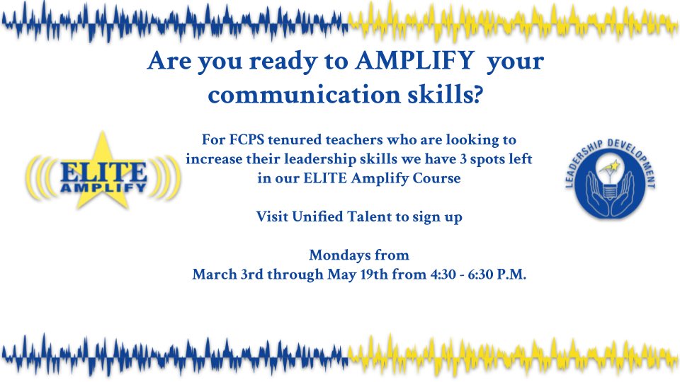 Kent Wetzel (@kentwetzelfcps) on Twitter photo If you are a tenured <a href="/FCPSMaryland/">FCPS-MD</a> teacher who is looking to increase your leadership skills consider signing up for one of the last few spots left in our ELITE Amplify course. <a href="/FCPSLeads/">FCPS Leadership Development</a> <a href="/FCPSPLTS4/">Anne Marie Whang</a> <a href="/FCPSPLTS2/">Tammy Sander</a> <a href="/ratkowskiFCPSPL/">Kristin Ratkowski</a> If you are a tenured <a href="/FCPSMaryland/">FCPS-MD</a> teacher who is looking to increase your leadership skills consider signing up for one of the last few spots left in our ELITE Amplify course. <a href="/FCPSLeads/">FCPS Leadership Development</a> <a href="/FCPSPLTS4/">Anne Marie Whang</a> <a href="/FCPSPLTS2/">Tammy Sander</a> <a href="/ratkowskiFCPSPL/">Kristin Ratkowski</a>