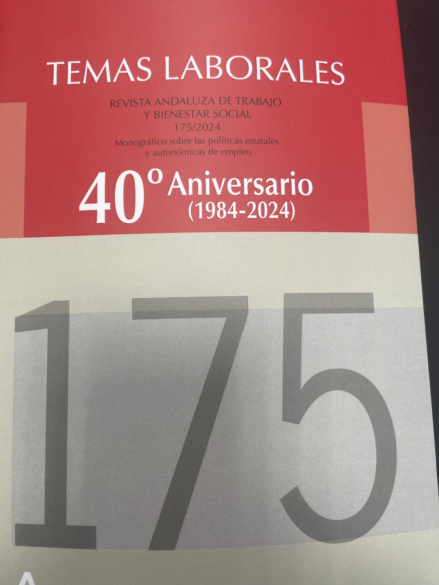 Ya ha salido el n. 175 de Temas laborales, en el que se celebra el 40 aniversario de la revista, con un monográfico sobre empleo. He tenido la suerte de participar, con un artículo sobre gestión de flujos migratorios.