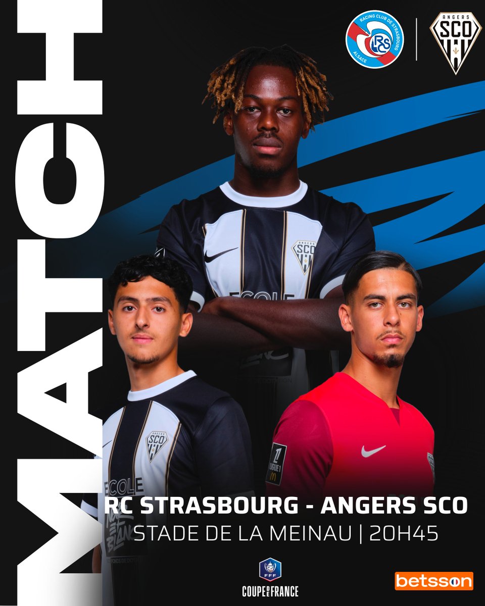 👊 𝗠𝗔𝗧𝗖𝗛 𝗗𝗔𝗬 !

🗓️ Round of 16th of the <a href="/coupedefrance/">Coupe de France</a>
🆚 <a href="/RCSA/">Racing Club de Strasbourg Alsace</a>
🕡 8:45pm
🏟️ Stade de la Meinau
📲 #RCSASCO
📺 <a href="/beinsports_FR/">beIN SPORTS</a>
🤝 <a href="/BetssonFR/">Betsson France 🔞</a>

#parissportifs #BetssonFR