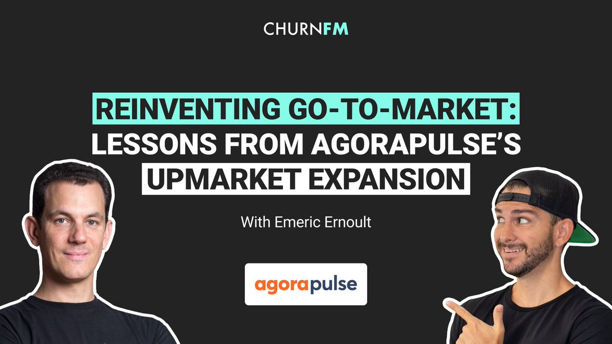 This week on the show we have <a href="/eernoult/">eernoult</a>, Co-founder and CEO of <a href="/Agorapulse/">Agorapulse</a>.

In this episode, Emeric shared how Agorapulse reinvented their go-to-market strategy to move upmarket and break through their growth ceiling. Click to listen: churn.fm/episode/reinve…