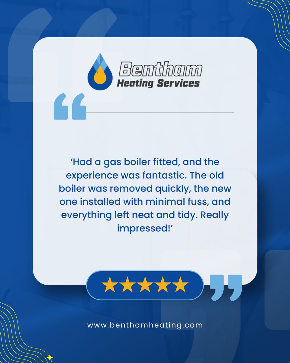 BenthamHeating's tweet photo. Wow, this made our day! 😊

If anyone else is thinking about a new boiler, give us a shout – we'd love to help. 💪

#HappyCustomers #LocalHeatingExperts #WarmAndCosy #5StarService #BoilerInstallation #HeatingSolutions #StayWarmThisWinter #FamilyRunBusiness #TrustedService https://t.co/uNbXZUJWDw