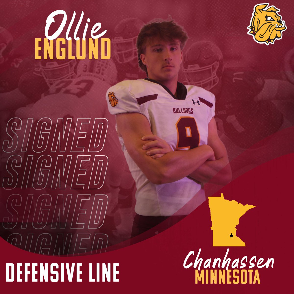 UMD Football (@umd_football) on Twitter photo Signed...✍️
The 6'5" DL <a href="/OllieEnglund/">Ollie Englund</a> from Minnesota is officially a 🐶
#EarnIt | #NSD25 Signed...✍️
The 6'5" DL <a href="/OllieEnglund/">Ollie Englund</a> from Minnesota is officially a 🐶
#EarnIt | #NSD25