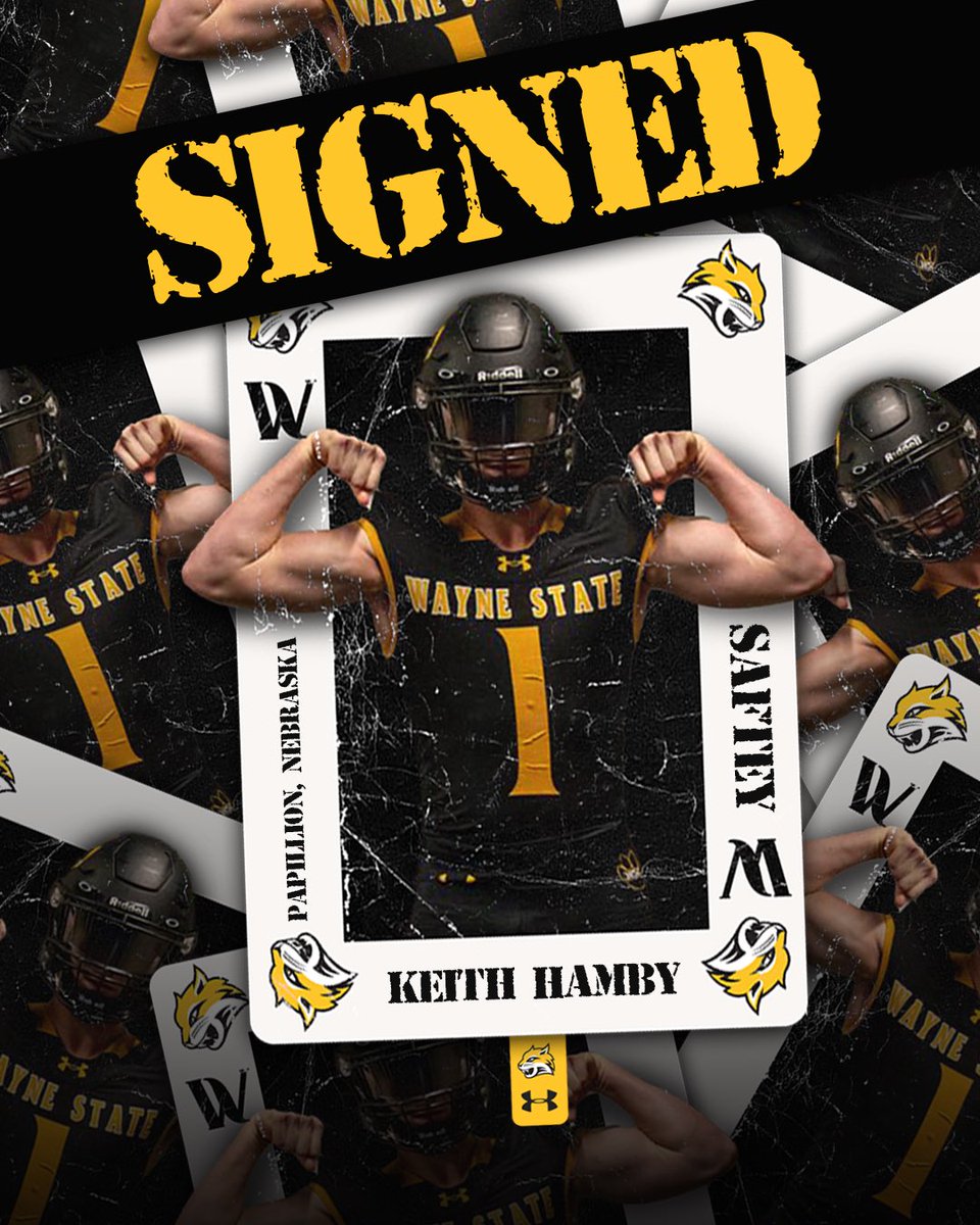 Wayne State Football (@waynestfootball) on Twitter photo 🚨 OFFICIALLY A WILDCAT 🚨
🐯🐾🔥 <a href="/KeithHamby07/">Keith Hamby</a>
🅿️ : DB
📍: Papillion, NE
🐯WELCOME TO THE FAMILY🐯
#NationalSigningDay #CAT25TANDARD #ForThePaw 🚨 OFFICIALLY A WILDCAT 🚨
🐯🐾🔥 <a href="/KeithHamby07/">Keith Hamby</a>
🅿️ : DB
📍: Papillion, NE
🐯WELCOME TO THE FAMILY🐯
#NationalSigningDay #CAT25TANDARD #ForThePaw