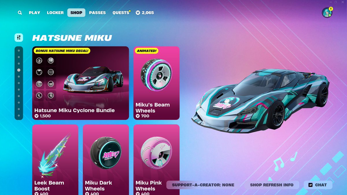 "Hatsune Fortnite Miku could never be drifting"

Hatsune Fortnite Miku: