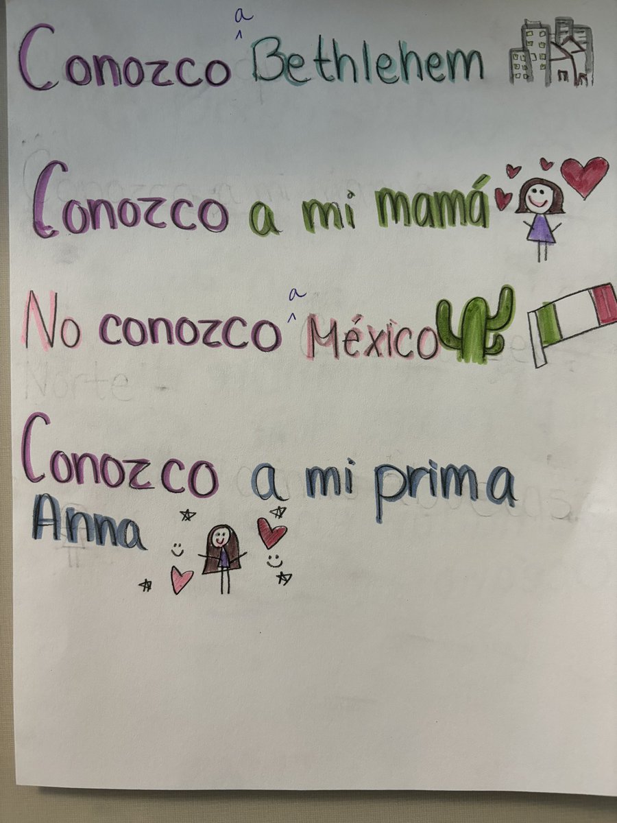 ProfeCappellari's tweet photo. Español III made mini-posters with examples of when to use the verb saber and the verb conocer, since they both mean “to know” but different “to knows”, you know? 😂 #EspañolConProfe #YourSalisbury https://t.co/0IIzUTIpun