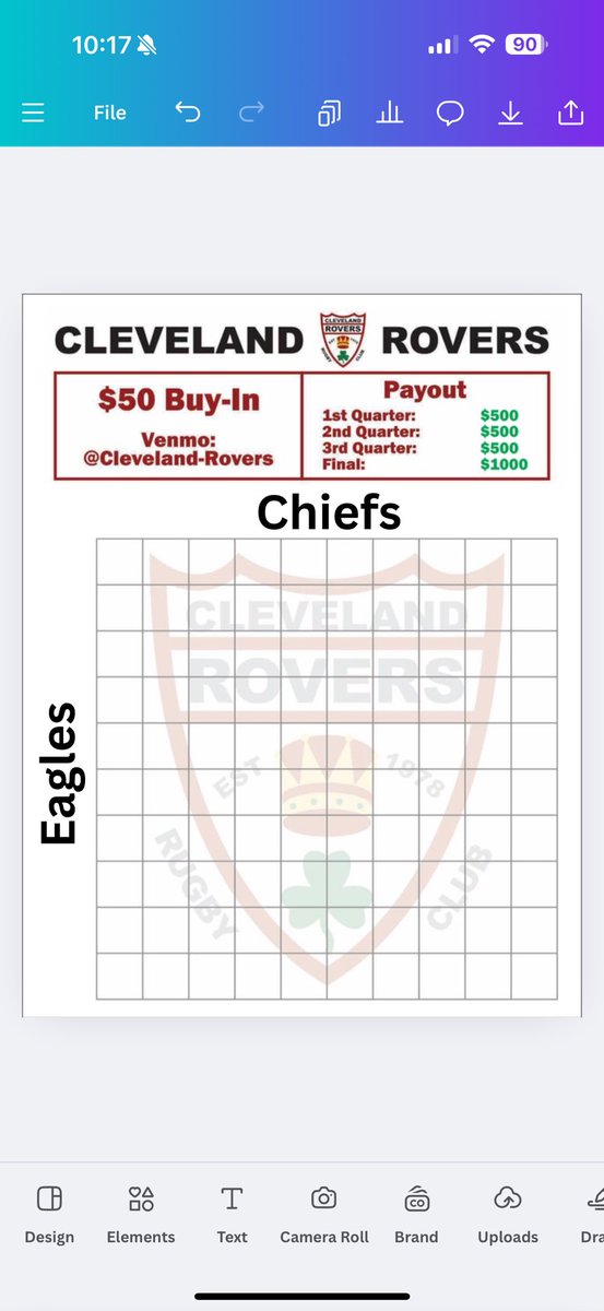 The Super Bowl is THIS SUNDAY. Buy your squares today for big payouts. Venmo <a href="/Cleveland/">Cleveland, OH!</a>-Rovers to secure your space