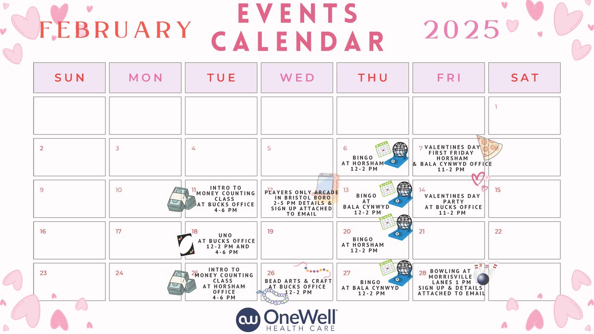 OneWellHealth's tweet image. 💕 February is here, and we have a month full of fun, learning, and community events for you! 💕
✨ For more details or to sign up, contact Michelle at:
📞 223-346-7972
📧 michelle.patlakh@onewell.org