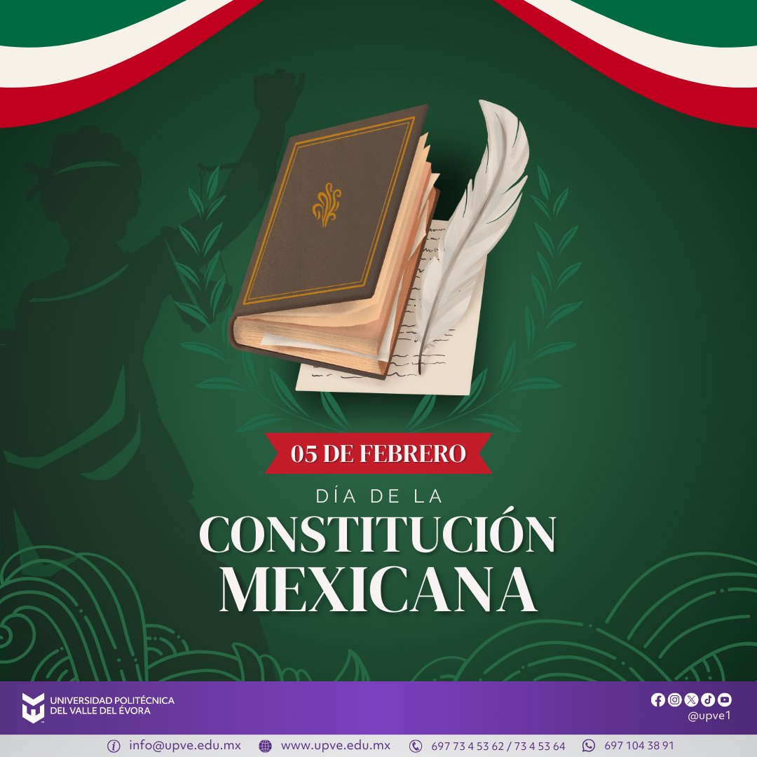 UPVE1's tweet photo. Se conmemora la promulgación de la Constitución Política de los Estados Unidos Mexicanos en 1917, la cual fue firmada bajo la presidencia de Venustiano Carranza; buscaba derrocar el régimen dictatorial de Porfirio Díaz y establecer un gobierno más justo y democrático. https://t.co/EA66GLAZ8e