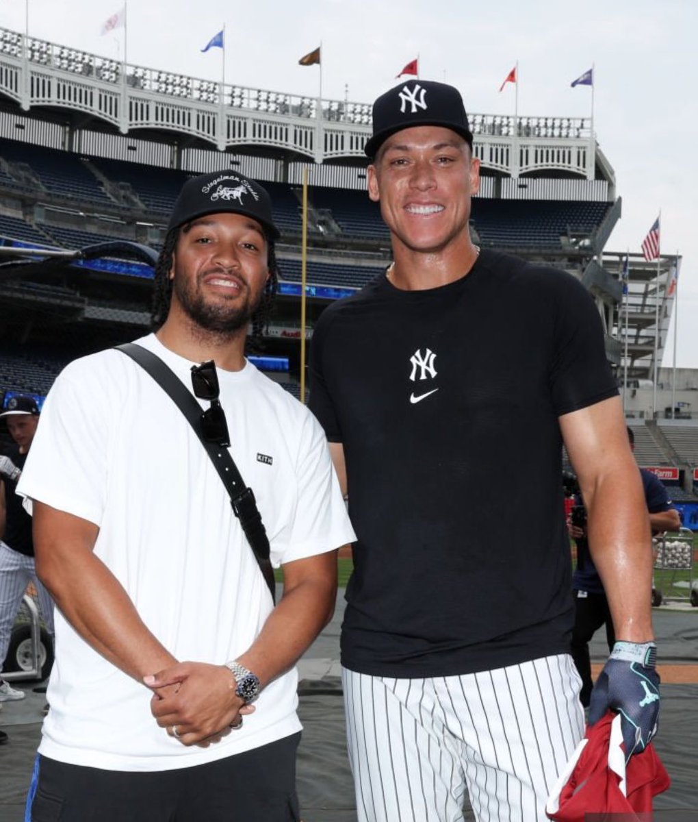 YankeeLibrarian's tweet photo. Aaron Judge/Jalen Brunson “King of New York” debates are not rooted in reality.

New York is a baseball and football town, and it has been a long time since the Knicks moved the needle like they did. It’s not 1994

Stop mistaking Elon Musk’s algorithm for real life and go outside. The average person who isn't a sports fan in New York couldn’t pick Brunson out of a lineup.

I would argue that Judge is the most popular local athlete since Derek Jeter—who still might be the most recognizable sports star,  alongside Eli Manning, locally. Pete Alonso and Francisco Lindor are more recognizable for sure, too.

It’s not a knock on them, either, because they have a great team. It’s just reality.