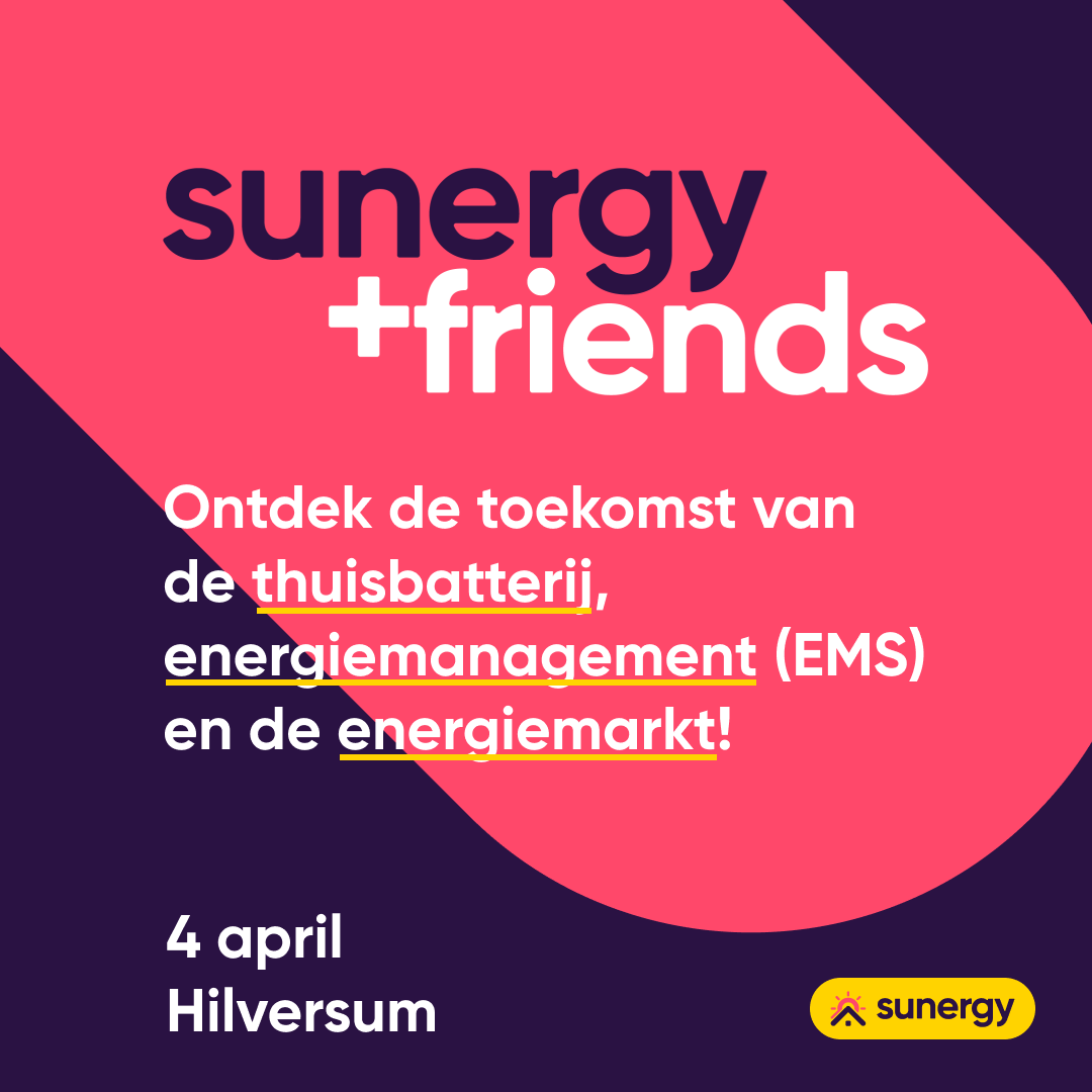 SunergyNL's tweet photo. Exclusief installateur event op 4 april! 
In 1 dag ontdek je alles over thuisbatterijen, energiemanagement en de energiemarkt. Experts, product demos en kans op Slimste Installateur Award. Reserveer jouw plek hier → https://t.co/2RrzvRslXn https://t.co/JRGUF9E0ID