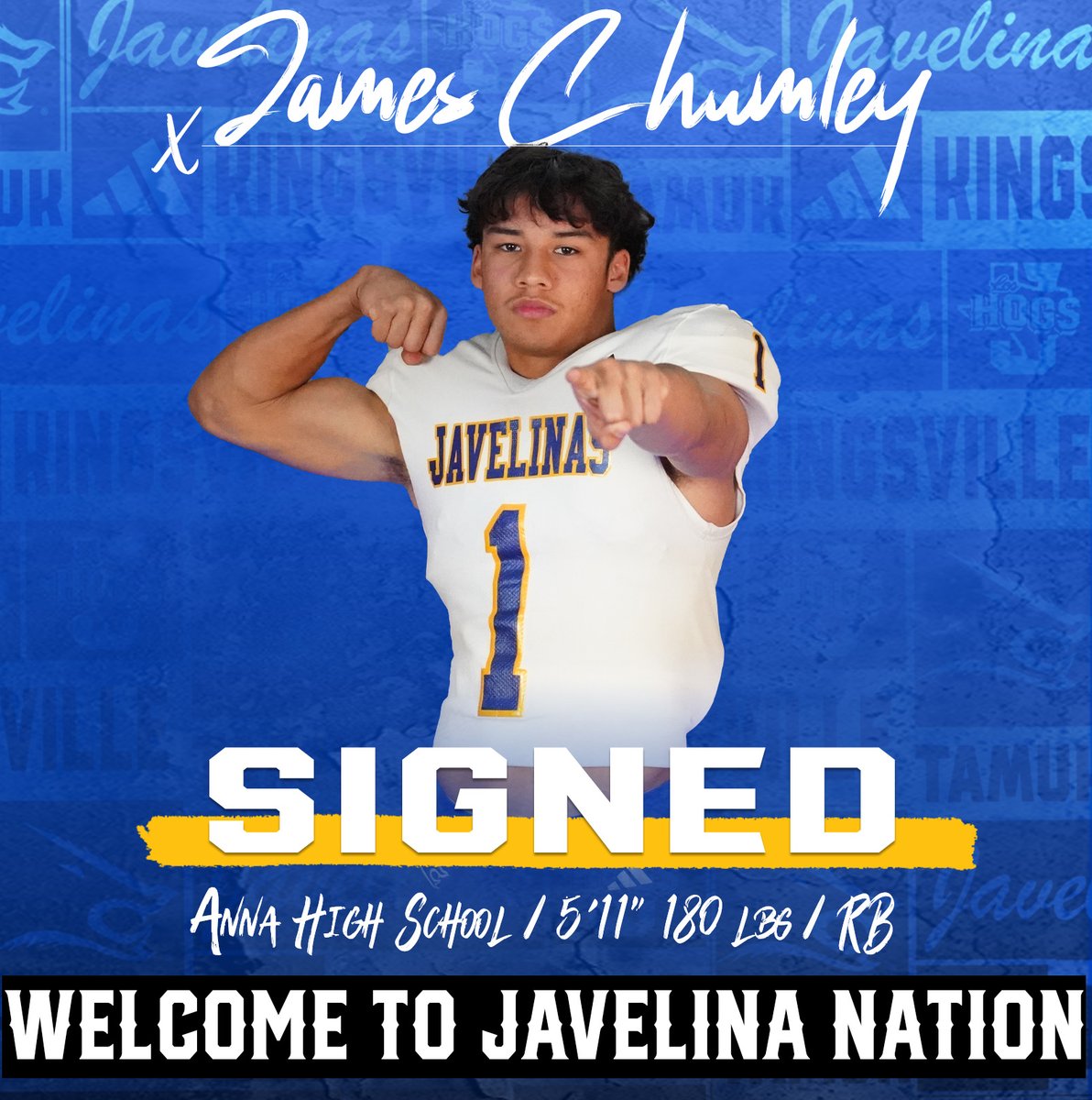 TAMUK Javelina Football (@javelinafb) on Twitter photo Getting a state champ down to Kingsville 🏆!
Welcome to Javelinas Nation, <a href="/James_Chum1ey/">Edward Chumley</a>
#GoJavelinas #NSD2025 Getting a state champ down to Kingsville 🏆!
Welcome to Javelinas Nation, <a href="/James_Chum1ey/">Edward Chumley</a>
#GoJavelinas #NSD2025