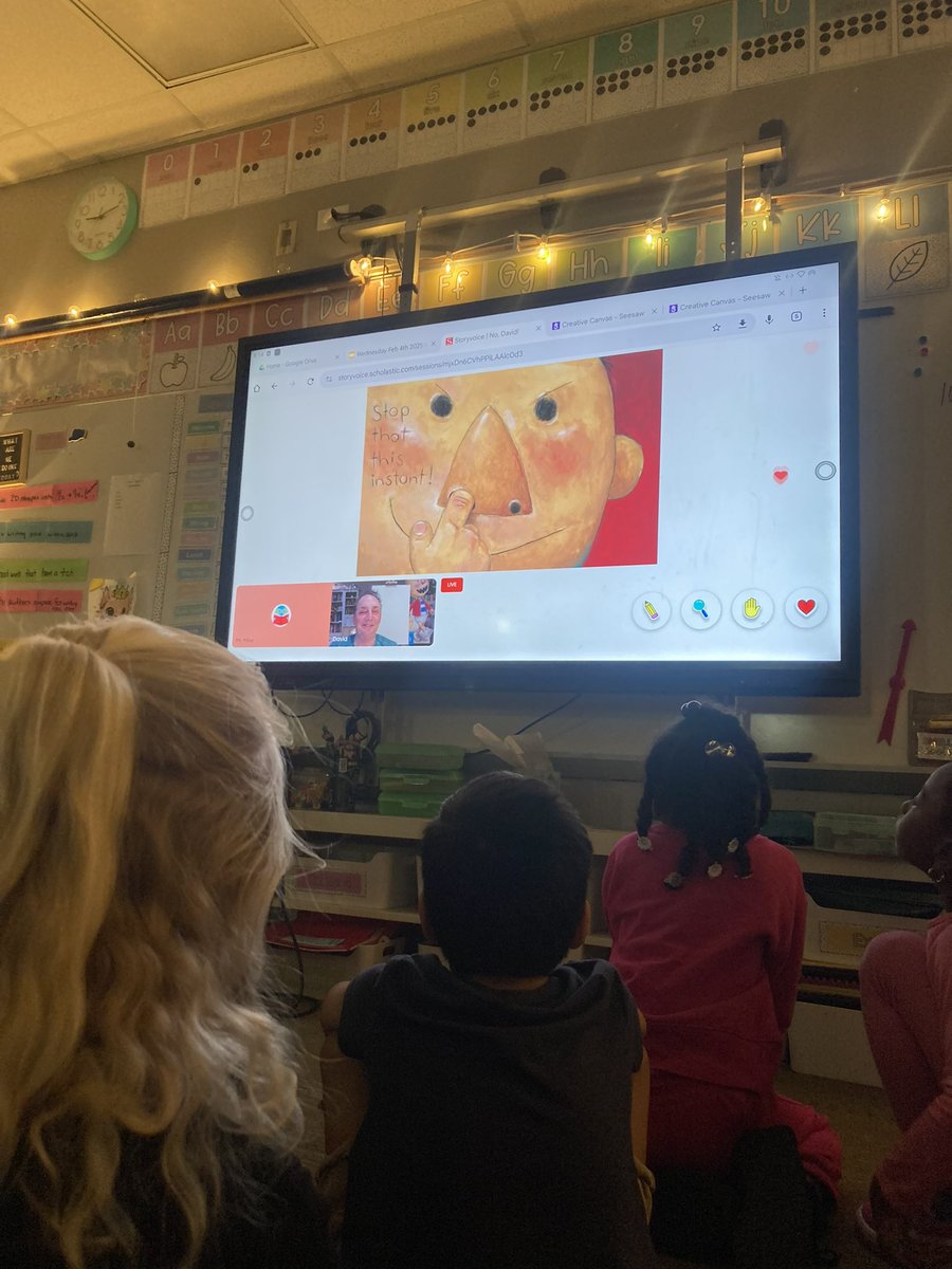 Happy World Read Aloud Day! First graders listened to David Shannon read and discuss No David! Did you know he wrote the first draft when he was 5?! #GCISDLibs #DESISBEST