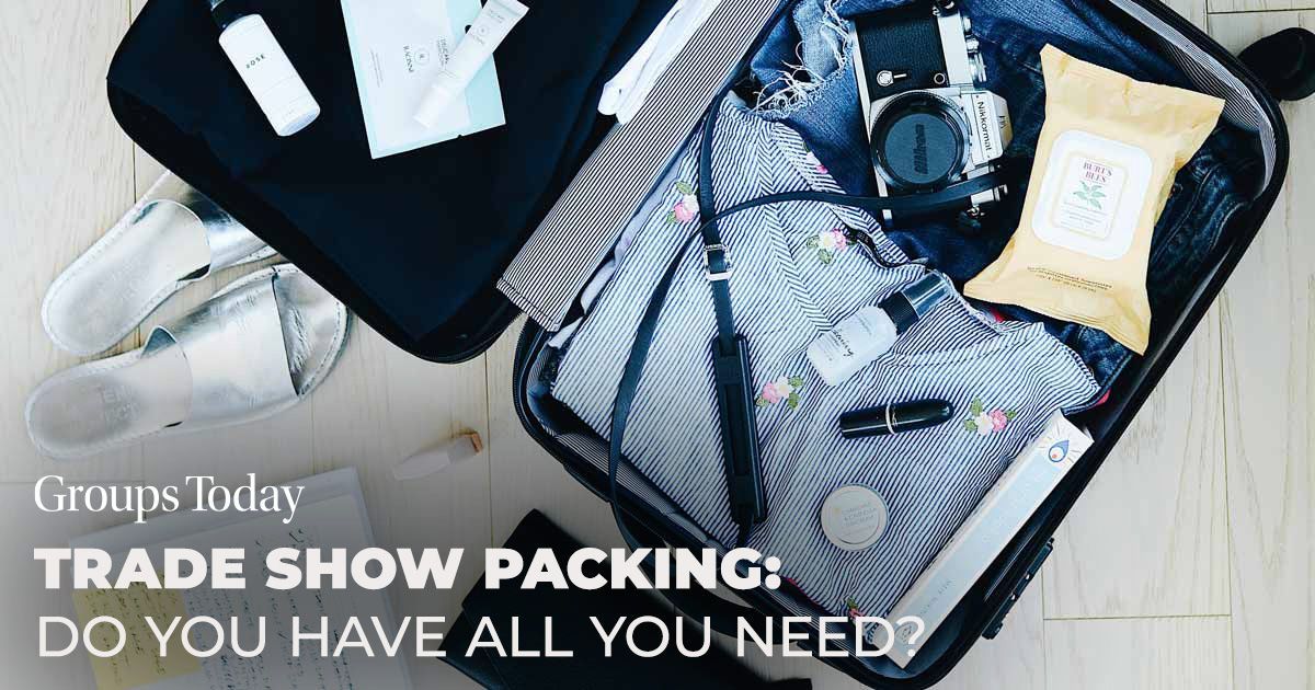 GroupsToday's tweet image. Before hitting the trade show floor, you've got to ensure you're properly packed so you can be on your game upon arrival. So as the trade show season continues, read these tips and consider if you've packed everything you'll need for a successful trip. buff.ly/4jAnM2y
