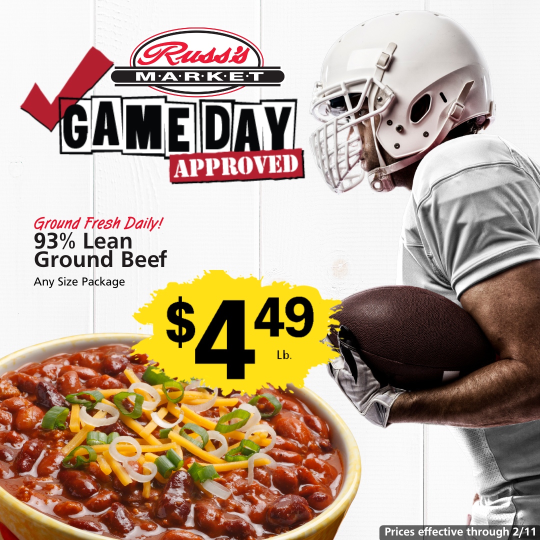 RussMarket's tweet image. Game day snacks! 🏈🎉 Stock up on all your favorite bites for the Big Game! 

View more at russmarket.com/weekly-ad

#BigGame #Savings #BigGameSavings #GameDayApproved #LocalGrocery #LocalGroceryStore #ShopLocal #RealLocal #russmarket