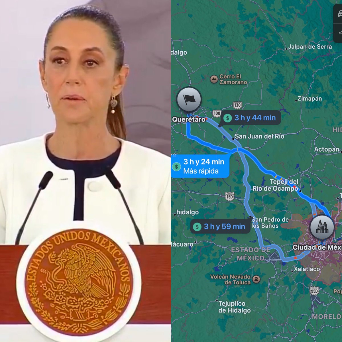 CerebrosG's tweet photo. La presidenta Claudia Sheinbaum aseguró que en abril iniciará la construcción del tren México-Querétaro. 

¡¡¡El Tren Ciudad de México-Querétaro hará que llegues en 1 hora y 40 minutos a tu destino!!!

¡Si, de CDMX a Querétaro en 1 hora y 40 minutos! https://t.co/il1ODWdZ3L