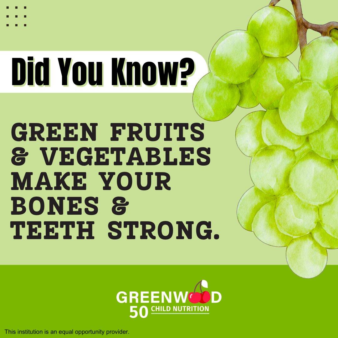 gwd50meals's tweet photo. From cucumbers to kiwis, adding more green fruits and veggies to your plate is the perfect way to fuel your body! 🥝🥬 What’s your favorite green snack? 🌟

#weareD50 #Greenwoodsc #GreenwoodSouthCarolina #Greenwood #SCschools #GreenwoodCounty https://t.co/zDeX04QrXm